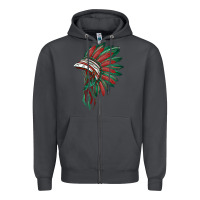 Smoke american flag indian headdress Zipper Hoodie - BarkalooDesign