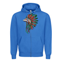 True Royal american flag indian headdress Zipper Hoodie - BarkalooDesign
