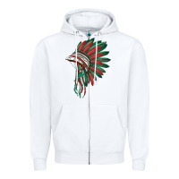 White american flag indian headdress Zipper Hoodie - BarkalooDesign