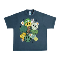 Midnight Navy st patricks day green smile Urban Heavy Tee - MaliasSmallBusiness