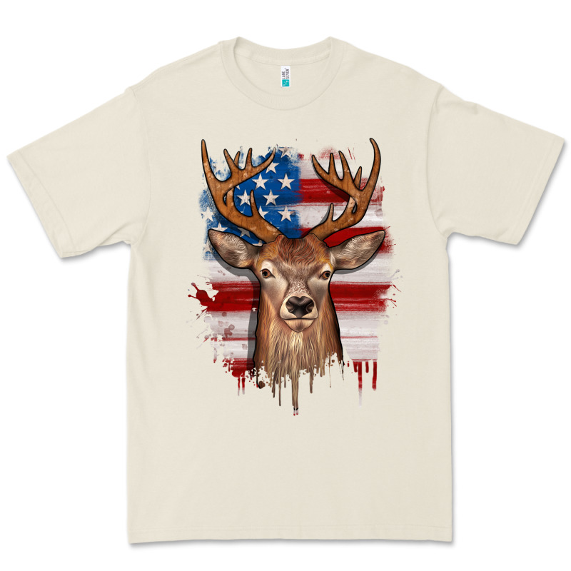 Deer American Flag Premium Tee by JahusDesignShop | Teevron