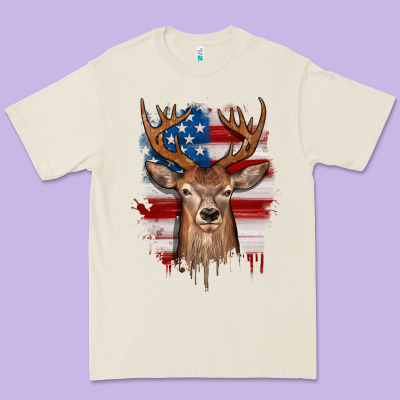 Deer American Flag Premium Tee Designed By Jahusdesignshop