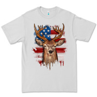 Dove Grey deer american flag Premium Tee - JahusDesignShop