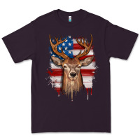 Plum deer american flag Premium Tee - JahusDesignShop
