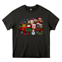 Asphalt christmas farm animals truck Heavy Core Tee - RacoonDesign