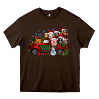 Chocolate Brown christmas farm animals truck Heavy Core Tee - RacoonDesign