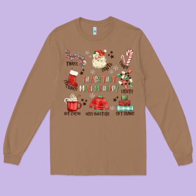Thing That Make Me Happy Long Sleeve Tee Designed By Maliassmallbusiness