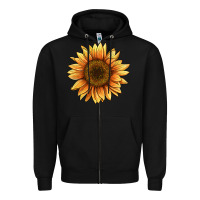 Black sunflower Zipper Hoodie - BarkalooDesign
