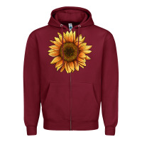 Burgundy sunflower Zipper Hoodie - BarkalooDesign