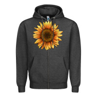 Charcoal Heather sunflower Zipper Hoodie - BarkalooDesign