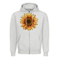 Dove Grey sunflower Zipper Hoodie - BarkalooDesign