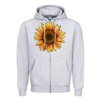 Heather Grey sunflower Zipper Hoodie - BarkalooDesign