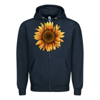 Navy sunflower Zipper Hoodie - BarkalooDesign