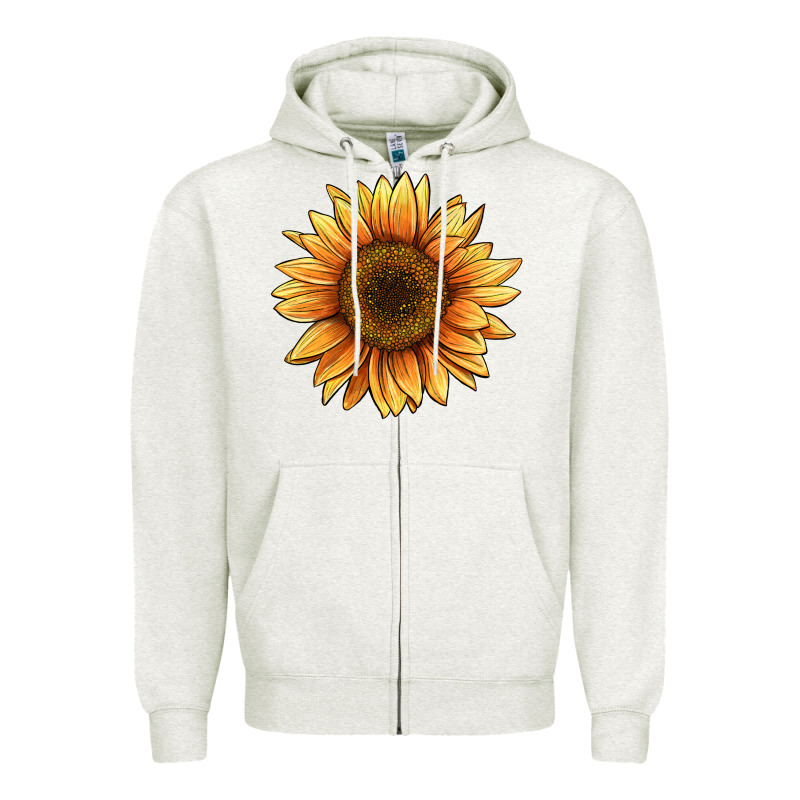 Sunflower Zipper Hoodie by BarkalooDesign | Teevron