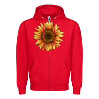 Red sunflower Zipper Hoodie - BarkalooDesign