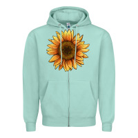 Seafoam sunflower Zipper Hoodie - BarkalooDesign