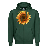 Sports Green sunflower Zipper Hoodie - BarkalooDesign
