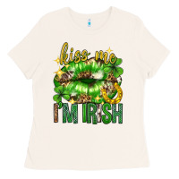 Bone Kiss me im irish st.patricks day lips st.patricks Ladies Tee - Neo Western