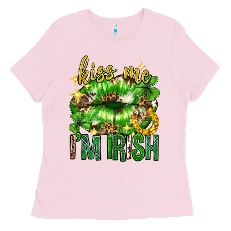 Kiss Me Im Irish St.patricks Day Lips St.patricks Ladies Tee by Neo Western | Teevron