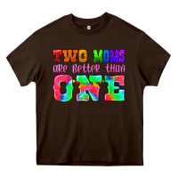 Chocolate Brown two moms are better than one Heavy Core Tee - HRA Design Shop