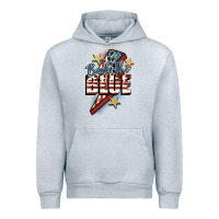 Heather Grey Back the blue Urban Hoodie - FaDigitalArtStudio