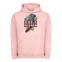 Pigment Salmon Back the blue Urban Hoodie - FaDigitalArtStudio