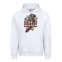 White Back the blue Urban Hoodie - FaDigitalArtStudio
