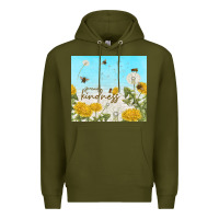 Army Green spread kindness with dandelions Premium Hoodie - TumblerDesignByShophia