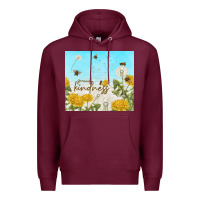 Burgundy spread kindness with dandelions Premium Hoodie - TumblerDesignByShophia