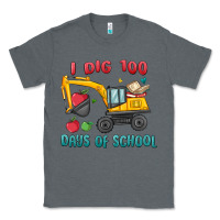 Charcoal Heather i dig 100 days of school excavator Classic Tee - MaliasSmallBusiness