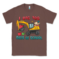 Chestnut i dig 100 days of school excavator Classic Tee - MaliasSmallBusiness
