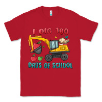 Red i dig 100 days of school excavator Classic Tee - MaliasSmallBusiness