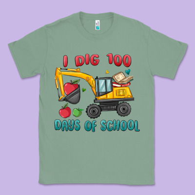 I Dig 100 Days Of School Excavator Classic Tee Designed By Maliassmallbusiness