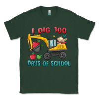 Sports Green i dig 100 days of school excavator Classic Tee - MaliasSmallBusiness