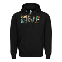 Black love with holstein cow Zipper Hoodie - BarkalooDesign