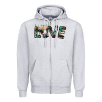 Heather Grey love with holstein cow Zipper Hoodie - BarkalooDesign
