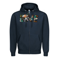 Navy love with holstein cow Zipper Hoodie - BarkalooDesign
