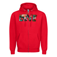 Red love with holstein cow Zipper Hoodie - BarkalooDesign