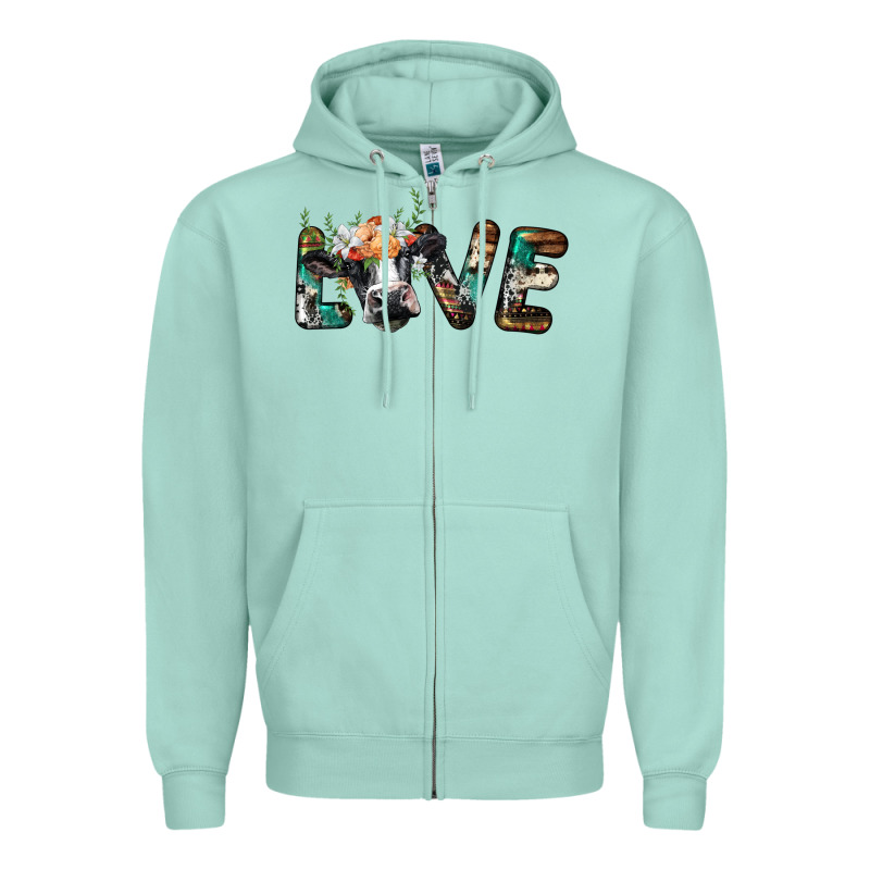 Love With Holstein Cow Zipper Hoodie by BarkalooDesign | Teevron