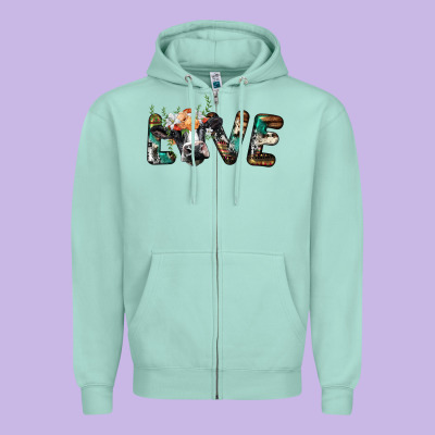 Love With Holstein Cow Zipper Hoodie Designed By Barkaloodesign