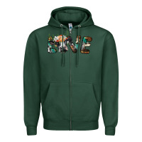 Sports Green love with holstein cow Zipper Hoodie - BarkalooDesign