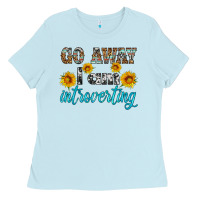 Baby Blue go away i am introvering Ladies Tee - HRA Design Shop