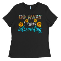 Black go away i am introvering Ladies Tee - HRA Design Shop