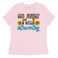 Bubblegum Pink go away i am introvering Ladies Tee - HRA Design Shop