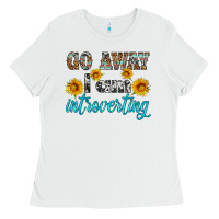 White go away i am introvering Ladies Tee - HRA Design Shop