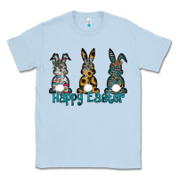 Dusty Blue Happy Easter Classic Tee - CowhideDigitalArt