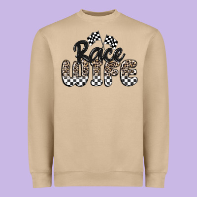 Race Wife Heavyweight Sweatshirt Designed By Maliassmallbusiness