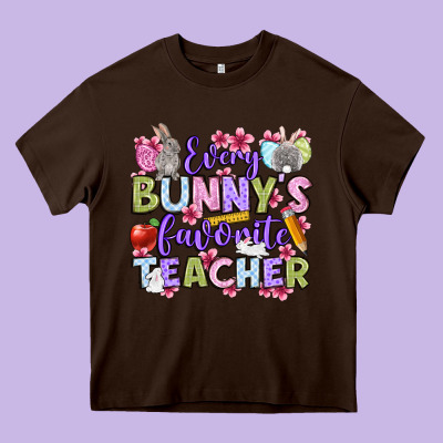 Easter Day Every Bunny's Favorite Teacher Heavy Core Tee Designed By Oliviacreatesart