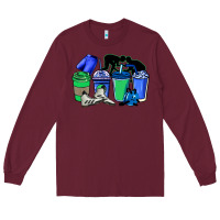 Burgundy wrestling coffee cups Long Sleeve Tee - NancyCooperArtShop