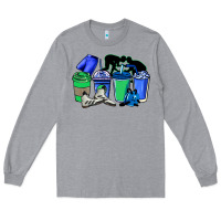 Heather Grey wrestling coffee cups Long Sleeve Tee - NancyCooperArtShop